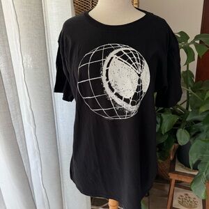 Spider-Man marvel Black Graphic T-Shirt with White Globe Design